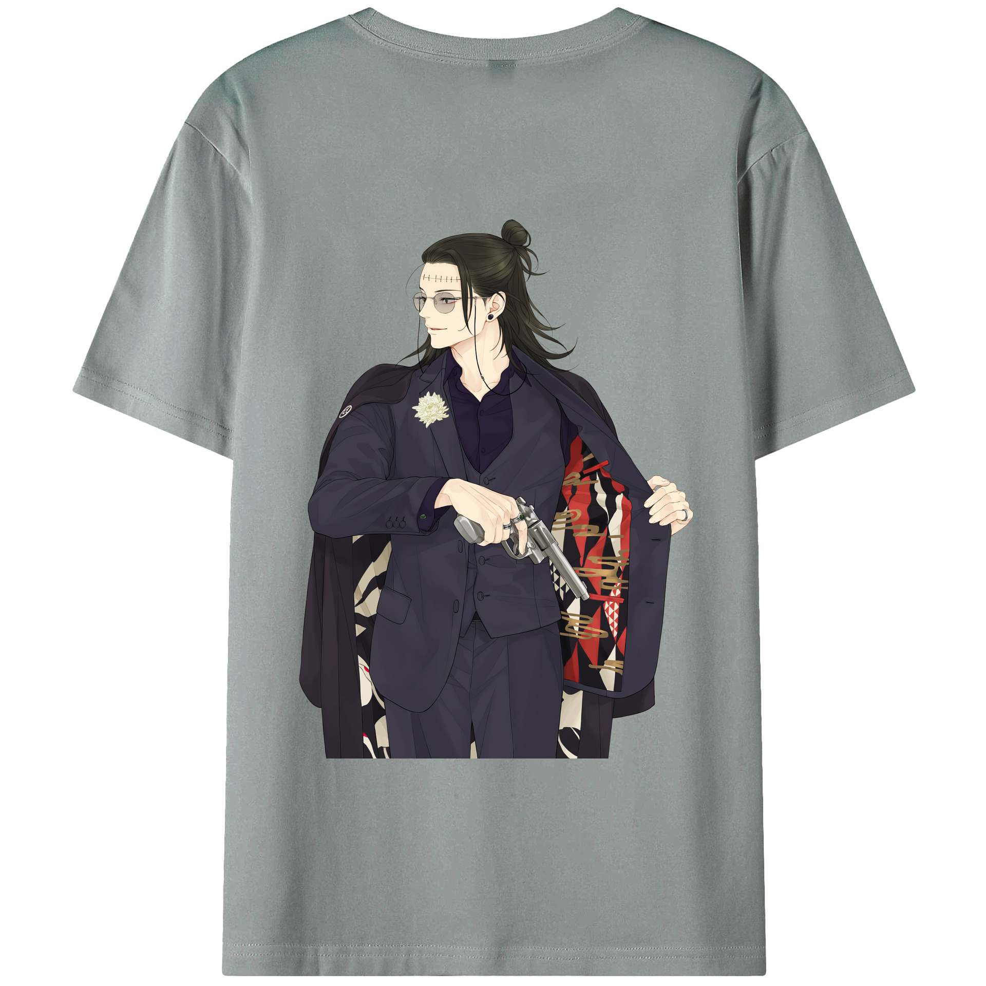 （画像用） 呪術廻戦 Jujutsu Kaisen 綿100％ メンズ半袖Tシャツ（バックプリント） 通気性